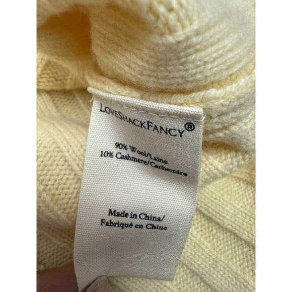 Loveshackfancy Celmira Cashmere Wool Rhinestone Rib Knit Crop Top XL - Picture 9 of 9